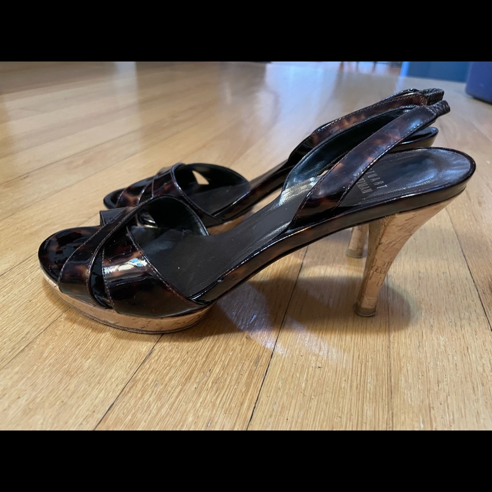 STUART WEITZMAN Patent Peeptoe Slingbacks - Picture 14 of 16